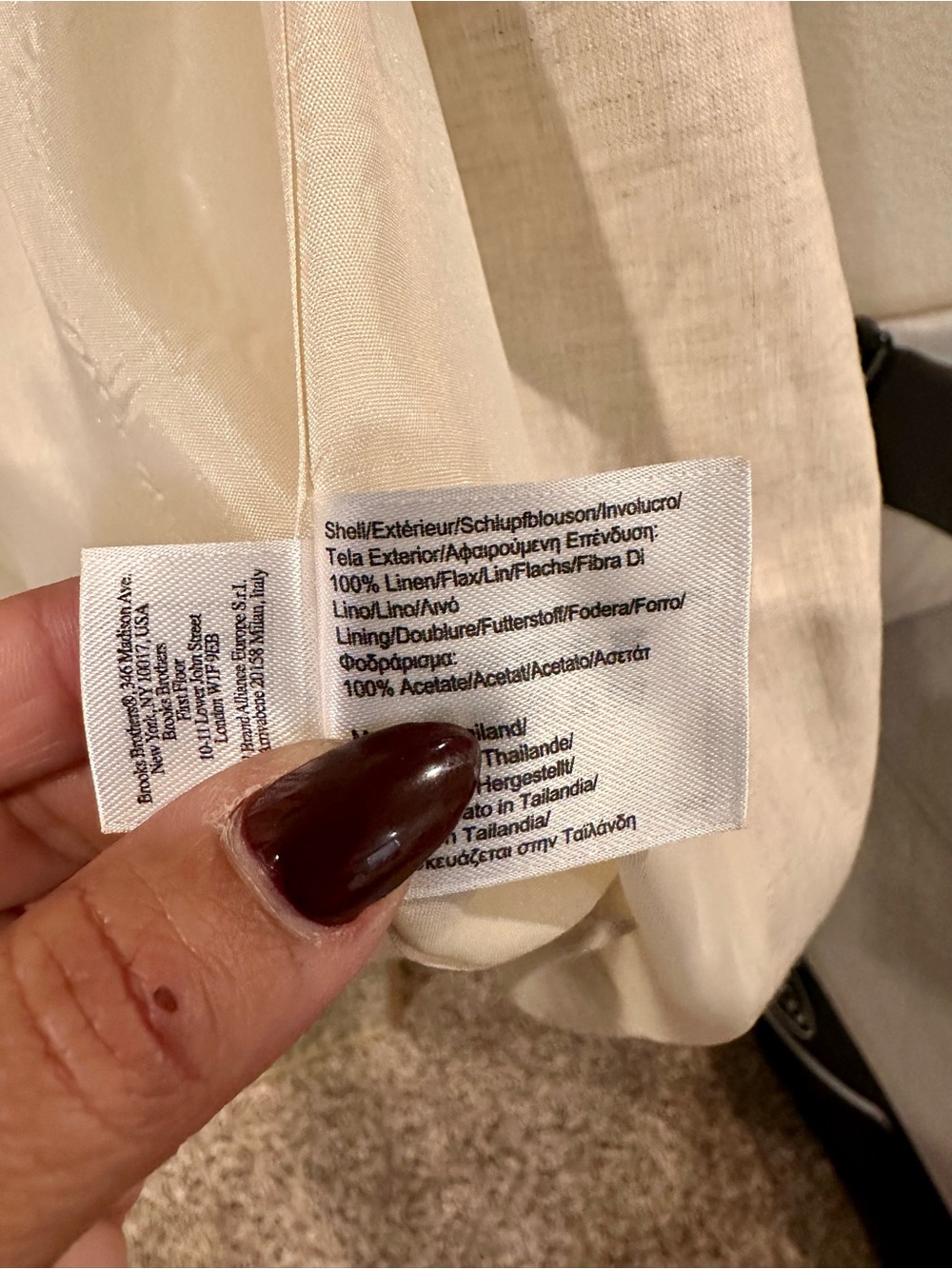 346 Brooks Brothers Cream Linen Blazer Size 12 - Picture 5 of 6
